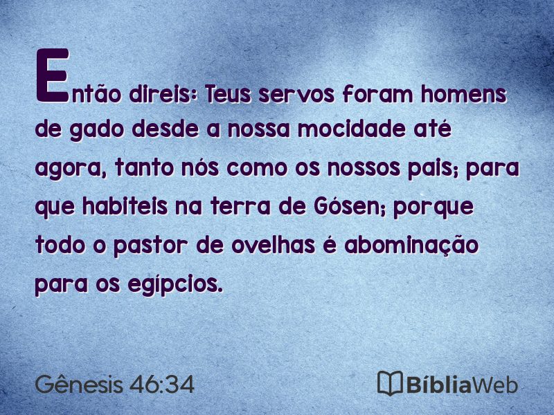 Gênesis 46:34 em imagem para compartilhar