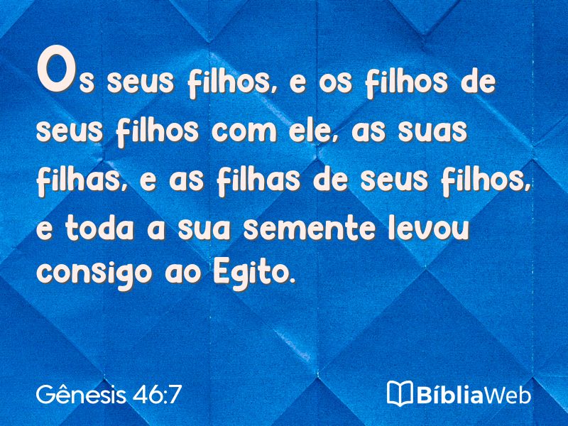 Gênesis 46:7 em imagem para compartilhar