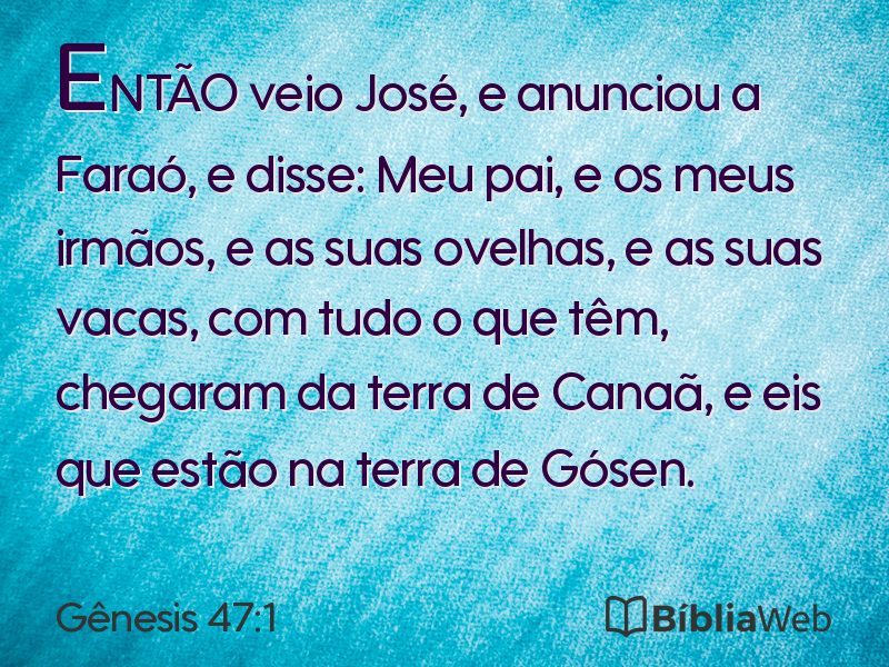 Gênesis 47:1 em imagem para compartilhar