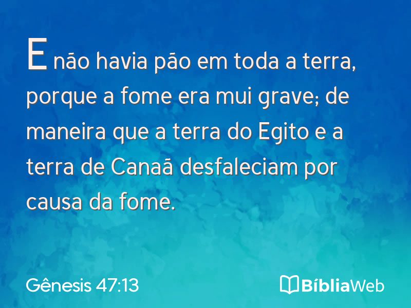 Gênesis 47:13 em imagem para compartilhar