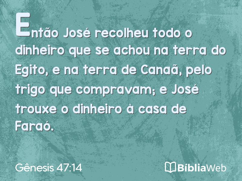 Gênesis 47:14 em imagem para compartilhar