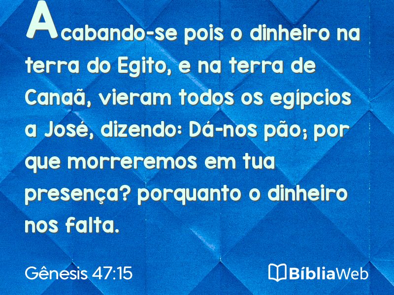 Gênesis 47:15 em imagem para compartilhar