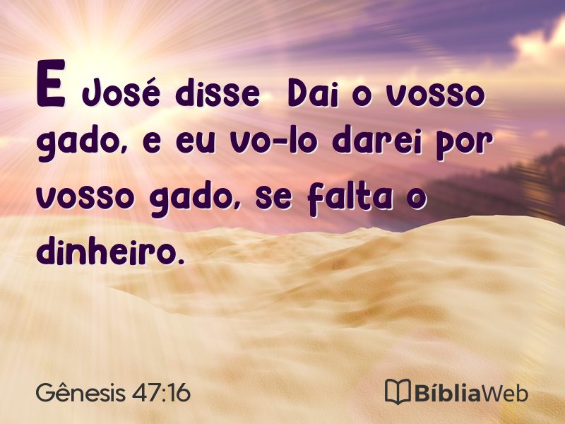 Gênesis 47:16 em imagem para compartilhar