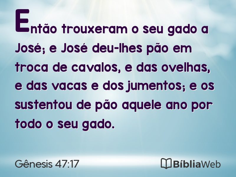 Gênesis 47:17 em imagem para compartilhar