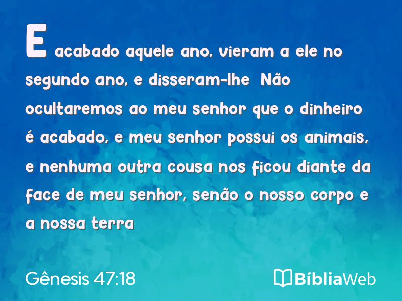 Gênesis 47:18 em imagem para compartilhar