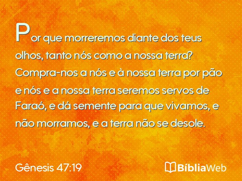 Gênesis 47:19 em imagem para compartilhar