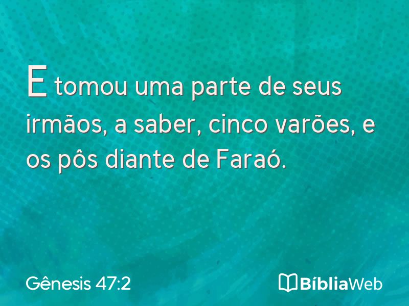 Gênesis 47:2 em imagem para compartilhar