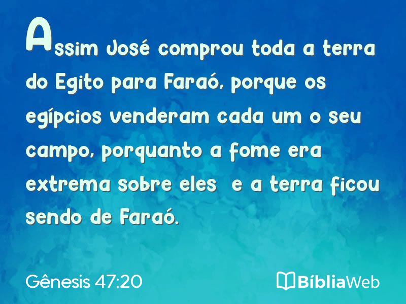 Gênesis 47:20 em imagem para compartilhar