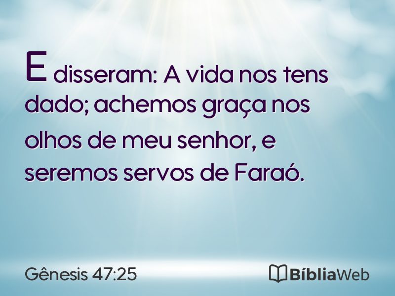 Gênesis 47:25 em imagem para compartilhar