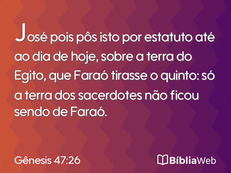 Gênesis 47:26 em imagem para compartilhar