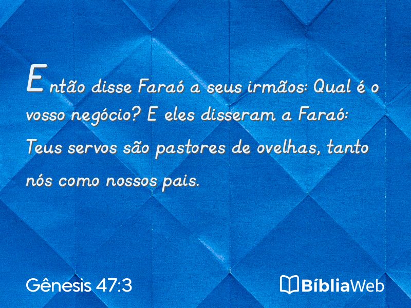 Gênesis 47:3 em imagem para compartilhar