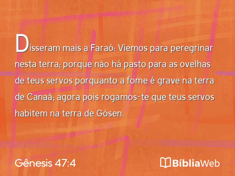 Gênesis 47:4 em imagem para compartilhar