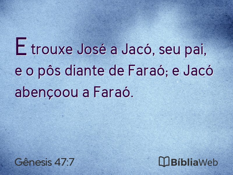 Gênesis 47:7 em imagem para compartilhar