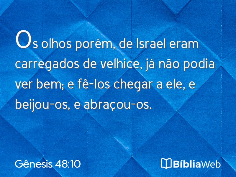 Gênesis 48:10 em imagem para compartilhar