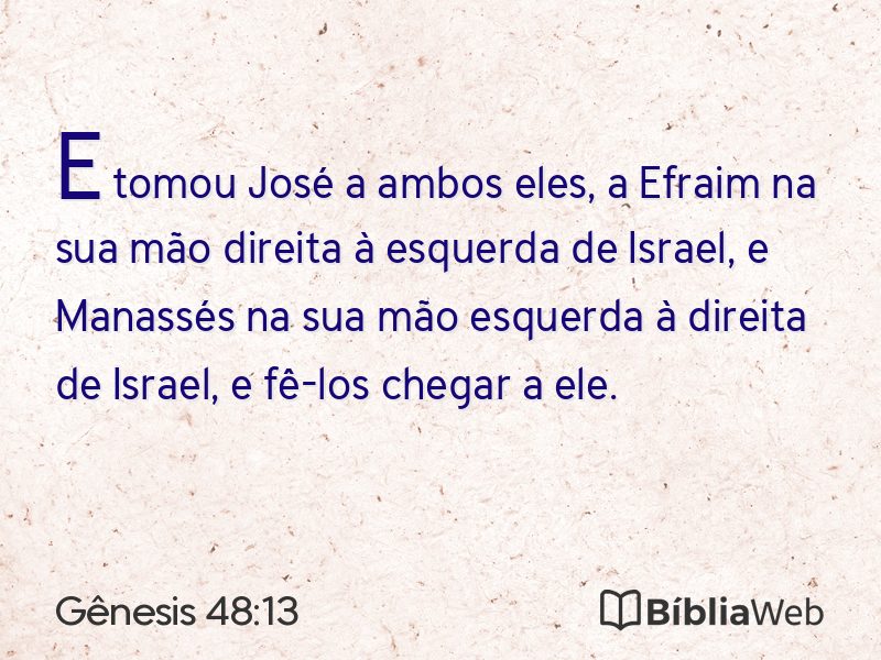Gênesis 48:13 em imagem para compartilhar