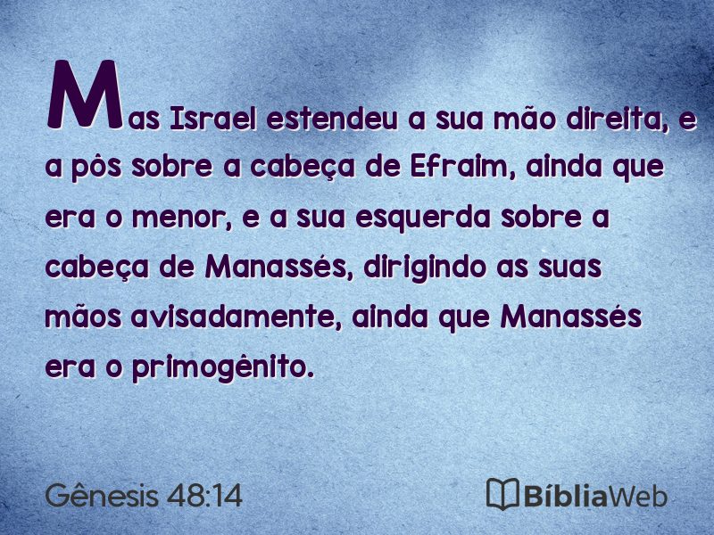 Gênesis 48:14 em imagem para compartilhar