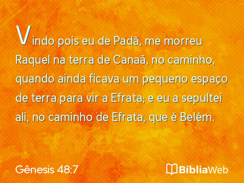 Gênesis 48:7 em imagem para compartilhar