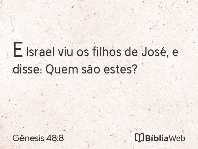 Gênesis 48:8 em imagem para compartilhar