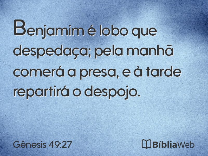 Gênesis 49:27 em imagem para compartilhar