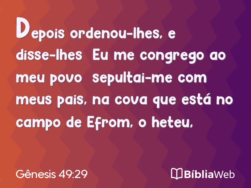Gênesis 49:29 em imagem para compartilhar