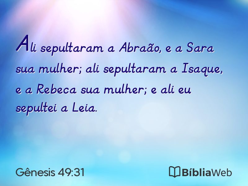 Gênesis 49:31 em imagem para compartilhar