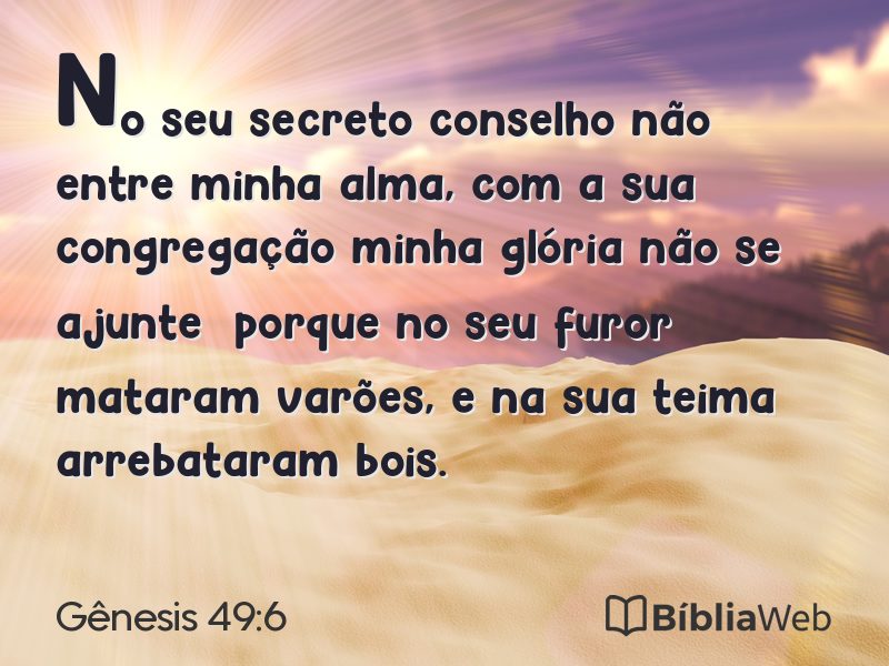 Gênesis 49:6 em imagem para compartilhar