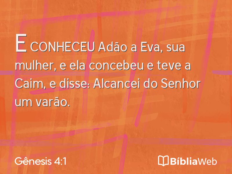 Gênesis 4:1 em imagem para compartilhar