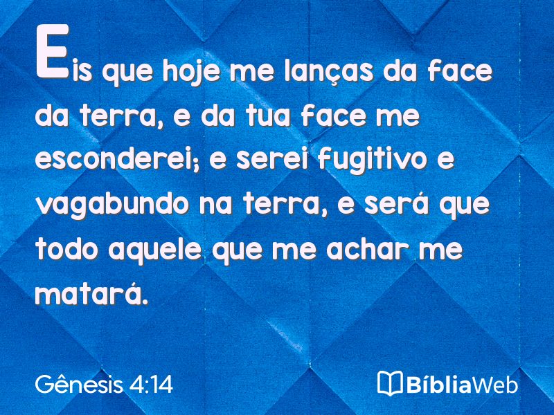 Gênesis 4:14 em imagem para compartilhar