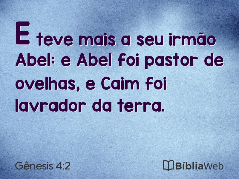 Gênesis 4:2 em imagem para compartilhar
