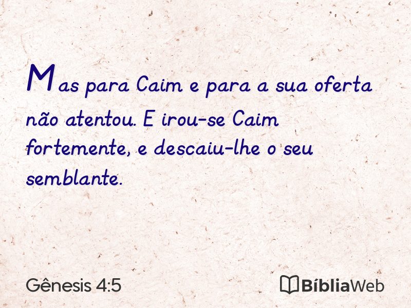 Gênesis 4:5 em imagem para compartilhar