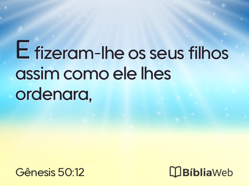 Gênesis 50:12 em imagem para compartilhar