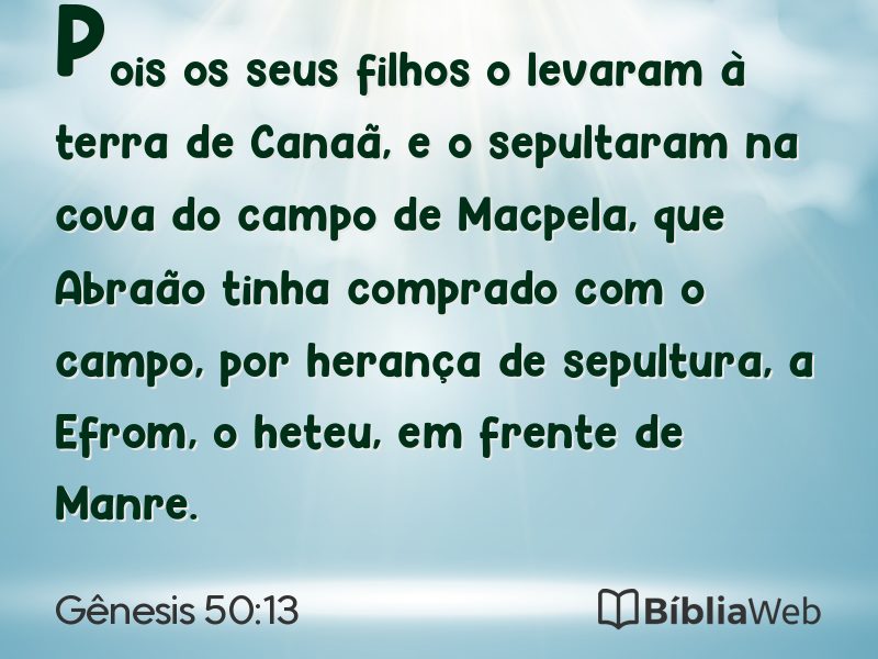 Gênesis 50:13 em imagem para compartilhar