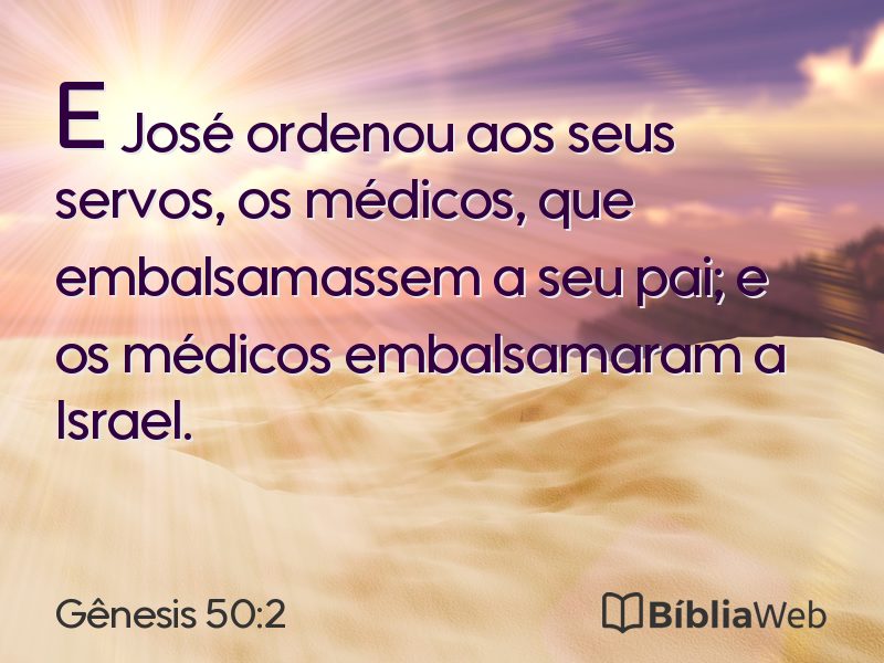 Gênesis 50:2 em imagem para compartilhar