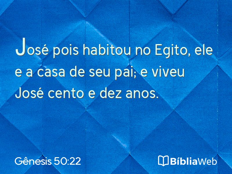 Gênesis 50:22 em imagem para compartilhar