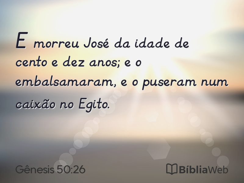 Gênesis 50:26 em imagem para compartilhar