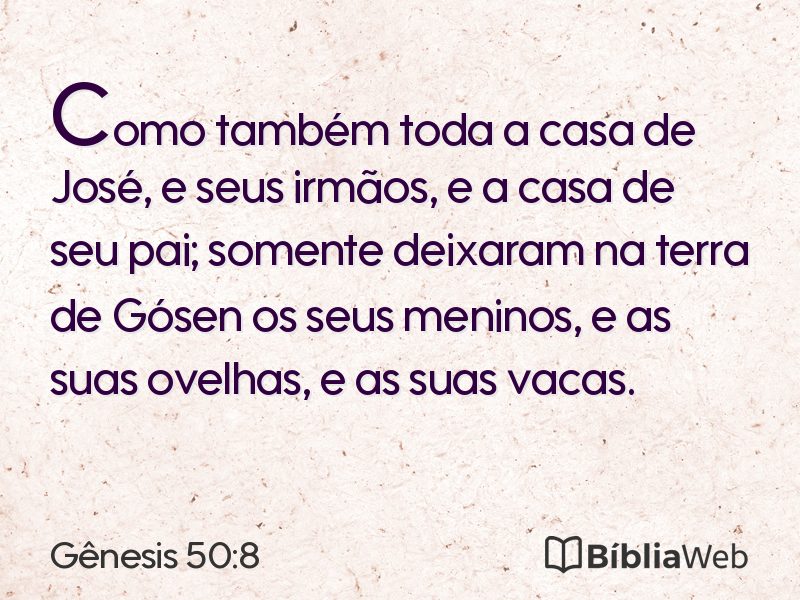 Gênesis 50:8 em imagem para compartilhar