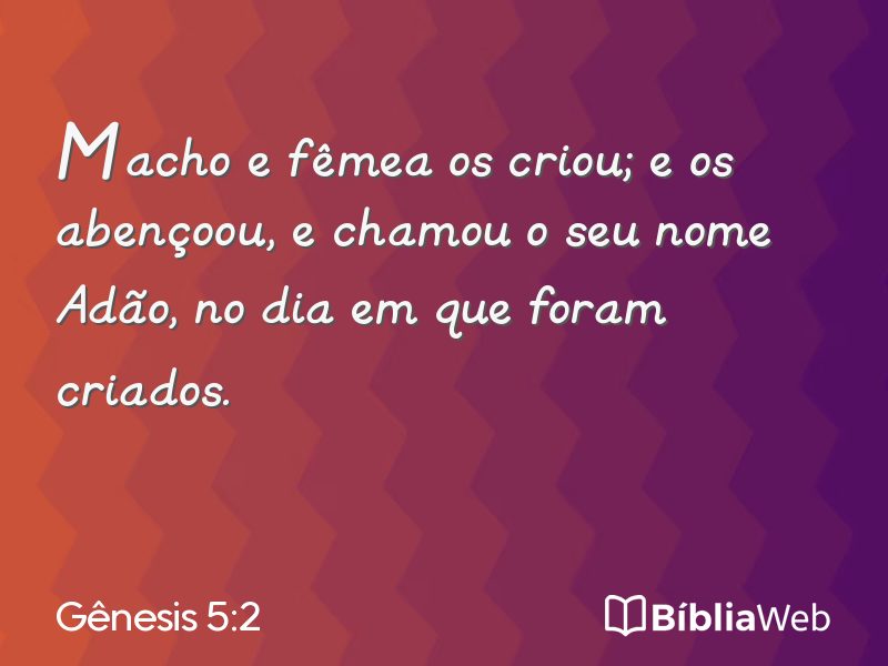 Gênesis 5:2 em imagem para compartilhar