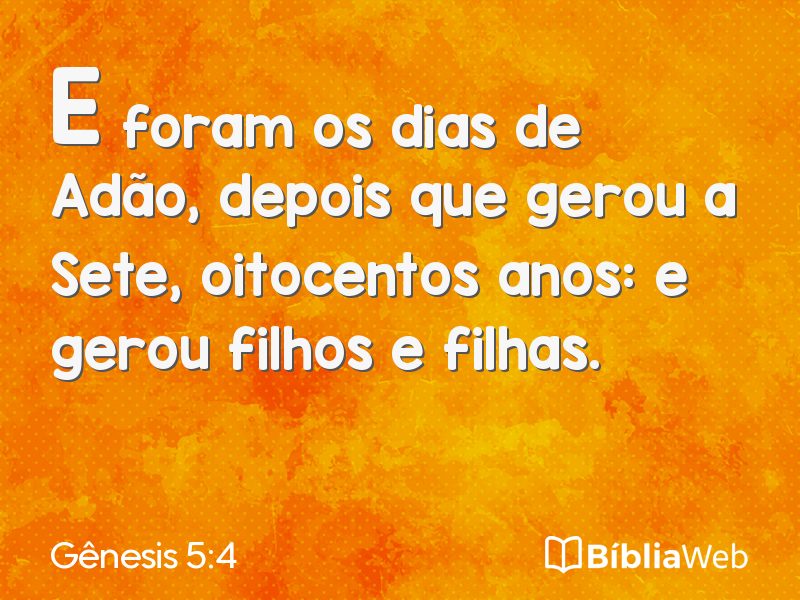 Gênesis 5:4 em imagem para compartilhar