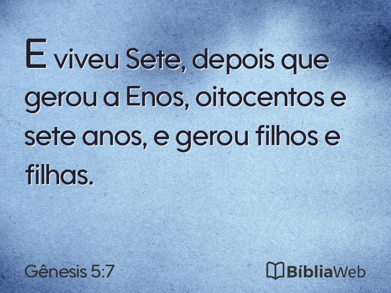 Gênesis 5:7 em imagem para compartilhar