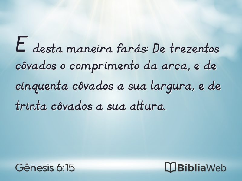 Gênesis 6:15 em imagem para compartilhar