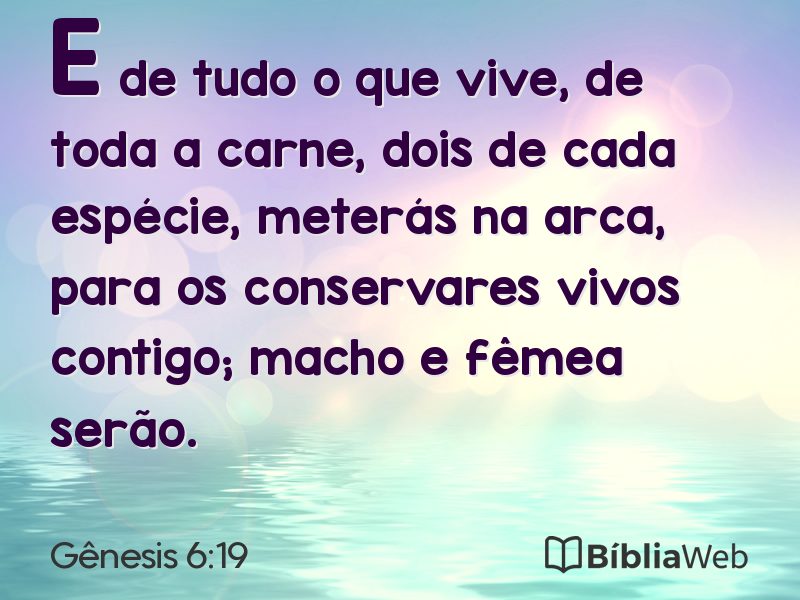 Gênesis 6:19 em imagem para compartilhar