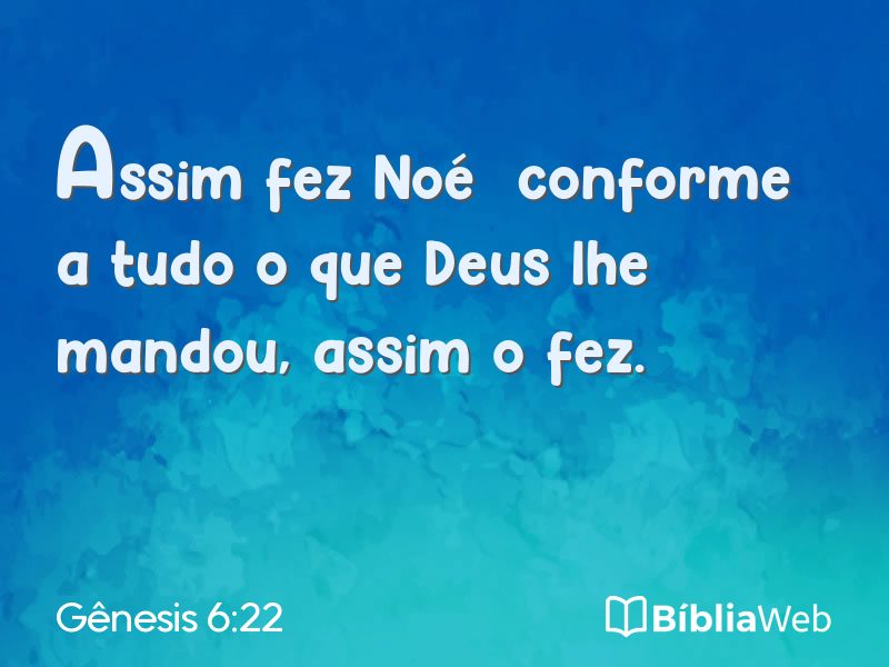 Gênesis 6:22 em imagem para compartilhar