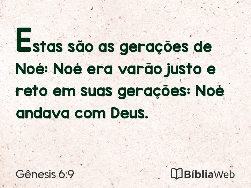 Gênesis 6:9 em imagem para compartilhar