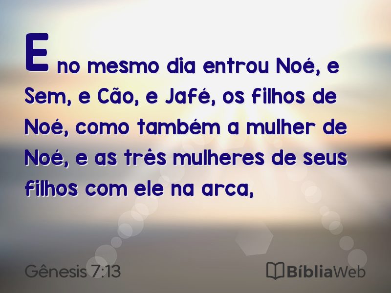 Gênesis 7:13 em imagem para compartilhar