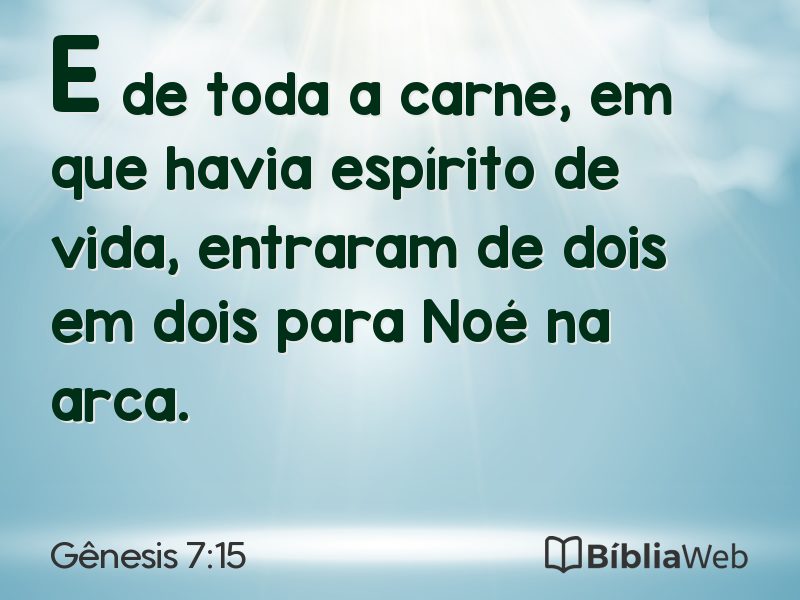 Gênesis 7:15 em imagem para compartilhar
