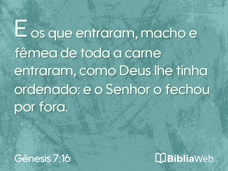 Gênesis 7:16 em imagem para compartilhar
