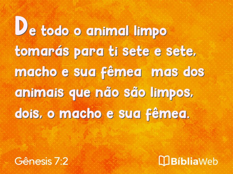 Gênesis 7:2 em imagem para compartilhar