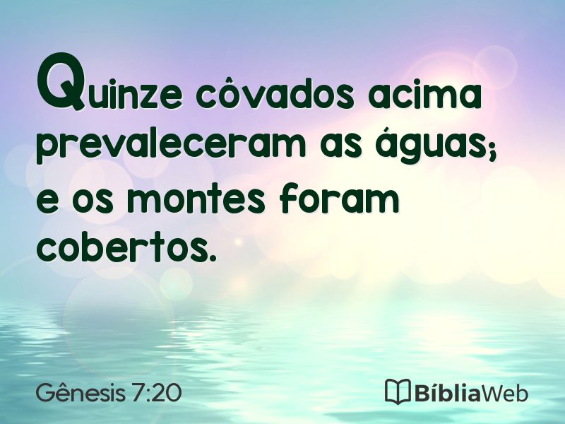 Gênesis 7:20 em imagem para compartilhar