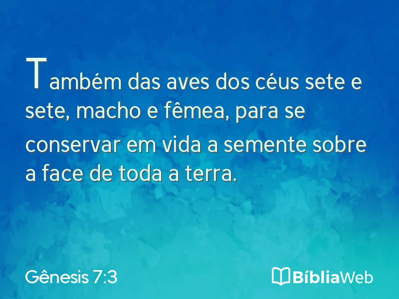 Gênesis 7:3 em imagem para compartilhar
