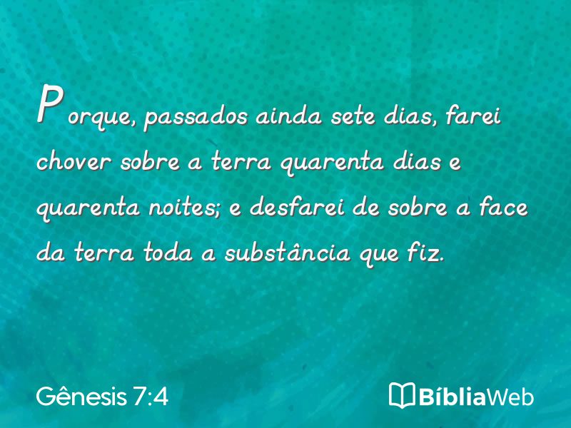 Gênesis 7:4 em imagem para compartilhar